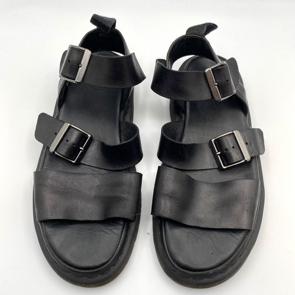 Dr. Marten's Gryphon Brando Sandals - Leather Buckle Flatform - Black Women US 9 - Picture 10 of 15